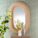 bali & pari Drucilla Modern Bohemian Natural Brown Rattan Oval Accent Wall Mirror - BSORMWH02-Rattan Mirror