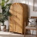 bali & pari Paloma Modern Bohemian Light Honey Rattan Large Storage Cabinet - BSOPuerterico-Light Honey Rattan-Large-Cabinet