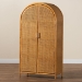 bali & pari Paloma Modern Bohemian Light Honey Rattan Large Storage Cabinet - BSOPuerterico-Light Honey Rattan-Large-Cabinet