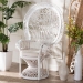 bali & pari Kallima Modern Bohemian White Natural Rattan Peacock Chair - BSOWS042-Solid White Rattan-CC