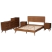 Baxton Studio Demeter Mid-Century Modern Walnut Brown Finished Wood King Size 5-Piece Bedroom Set - BSODemeter-Ash Walnut-King 5PC Bedroom Set