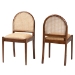 bali & pari Maryland Modern Bohemian Natural Rattan and Acacia Wood 2-Piece Dining Chair Set