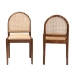 bali & pari Maryland Modern Bohemian Natural Rattan and Acacia Wood 2-Piece Dining Chair Set - BSOMaryland-Wood/Rattan-DC