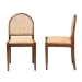 bali & pari Maryland Modern Bohemian Natural Rattan and Acacia Wood 2-Piece Dining Chair Set - BSOMaryland-Wood/Rattan-DC