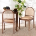 bali & pari Maryland Modern Bohemian Natural Rattan and Acacia Wood 2-Piece Dining Chair Set - BSOMaryland-Wood/Rattan-DC