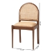 bali & pari Maryland Modern Bohemian Natural Rattan and Acacia Wood 2-Piece Dining Chair Set - BSOMaryland-Wood/Rattan-DC