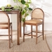 bali & pari Maryland Modern Bohemian Natural Rattan and Acacia Wood Counter Stool - BSOMaryland-Wood/Rattan-CS