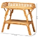 bali & pari Nayana Modern Bohemian Natural Rattan 2-Tier Console Table - BSODCWH1003-Light Honey Rattan-Emilia Console Table