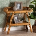 bali & pari Nayana Modern Bohemian Natural Rattan 2-Tier Console Table - BSODCWH1003-Light Honey Rattan-Emilia Console Table