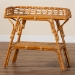 bali & pari Nayana Modern Bohemian Natural Rattan 2-Tier Console Table - BSODCWH1003-Light Honey Rattan-Emilia Console Table