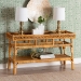bali & pari Savitri Modern Bohemian Natural Rattan 2-Tier Console Table - BSODCWH1004-Light Honey Rattan-Lucia Console Table