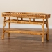 bali & pari Savitri Modern Bohemian Natural Rattan 2-Tier Console Table - BSODCWH1004-Light Honey Rattan-Lucia Console Table
