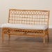 bali & pari Capella Modern Bohemian Honey Rattan Dining Bench - BSODCWH10016-Light Honey Rattan-Dining Bench