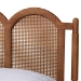 Baxton Studio Thatcher Mid-Century Modern Walnut Brown Finished Wood Queen Size Platform Bed with Woven Rattan - BSOMG0211-Walnut-Queen