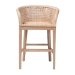 bali & pari Papua Modern Bohemian Antique White Washed Rattan and Mahogany Wood Counter Stool - BSOPapua-Wood/Antil White Wash-CS