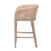 bali & pari Papua Modern Bohemian Antique White Washed Rattan and Mahogany Wood Counter Stool - BSOPapua-Wood/Antil White Wash-CS