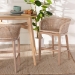 bali & pari Papua Modern Bohemian Antique White Washed Rattan and Mahogany Wood Counter Stool - BSOPapua-Wood/Antil White Wash-CS