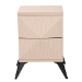 Baxton Studio Draper Mid-Century Modern Two-Tone Light Brown and Black Wood 2-Drawer Nightstand - BSOKBL2334-Natural/Black-2DW-Nightstand