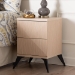 Baxton Studio Draper Mid-Century Modern Two-Tone Light Brown and Black Wood 2-Drawer Nightstand - BSOKBL2334-Natural/Black-2DW-Nightstand