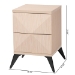 Baxton Studio Draper Mid-Century Modern Two-Tone Light Brown and Black Wood 2-Drawer Nightstand - BSOKBL2334-Natural/Black-2DW-Nightstand