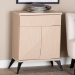 Baxton Studio Draper Mid-Century Modern Two-Tone Light Brown and Black Wood 2-Door Sideboard Buffet - BSOKBL2347-Natural/Black-1DW-Sideboard