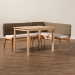 bali & pari Denver Modern Bohemian Natural Seagrass and Acacia Wood 3-Piece Dining Nook Set - BSODenver-Natural Seagrass-3PC Dining Set