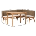 bali & pari Denver Modern Bohemian Natural Seagrass and Acacia Wood 3-Piece Dining Nook Set - BSODenver-Natural Seagrass-3PC Dining Set