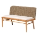 bali & pari Denver Modern Bohemian Natural Seagrass and Acacia Wood 3-Piece Dining Nook Set - BSODenver-Natural Seagrass-3PC Dining Set