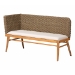 bali & pari Denver Modern Bohemian Natural Seagrass and Acacia Wood 3-Piece Dining Nook Set - BSODenver-Natural Seagrass-3PC Dining Set