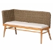 bali & pari Denver Modern Bohemian Natural Seagrass and Acacia Wood 4-Piece Dining Nook Set - BSODenver-Natural Seagrass-4PC Dining Set