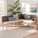 bali & pari Denver Modern Bohemian Natural Seagrass and Acacia Wood 2-Piece Dining Nook Banquette Set - BSODenver-Natural Seagrass with backs-2PC Bench Set