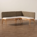 bali & pari Denver Modern Bohemian Natural Seagrass and Acacia Wood 2-Piece Dining Nook Banquette Set - BSODenver-Natural Seagrass with backs-2PC Bench Set