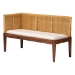 bali & pari Tabanan Modern Bohemian Natural Brown Rattan and Brown Acacia Wood 3-Piece Dining Nook set - BSOTabanan-Light Honey/Light Brown-3PC Dining Set