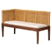 bali & pari Tabanan Modern Bohemian Nautral Brown Rattan and Brown Acacia Wood 2-Piece Dining Nook Banquette Set - BSOTabanan-Light Honey/Light Brown-2PC Bench Set