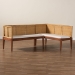bali & pari Tabanan Modern Bohemian Nautral Brown Rattan and Brown Acacia Wood 2-Piece Dining Nook Banquette Set - BSOTabanan-Light Honey/Light Brown-2PC Bench Set