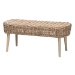 bali & pari Raisa Modern Bohemian Natural Kubu Rattan and Grey Acacia Wood Accent Bench