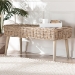 bali & pari Raisa Modern Bohemian Natural Kubu Rattan and Grey Acacia Wood Accent Bench - BSOMona Kubu-Grey/Natural/Light Brown-Bench (no back)