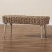 bali & pari Raisa Modern Bohemian Natural Kubu Rattan and Grey Acacia Wood Accent Bench - BSOMona Kubu-Grey/Natural/Light Brown-Bench (no back)