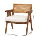 Baxton Studio Jetsam Japandi Cream Boucle Fabric and Walnut Brown Finished Wood Arm Chair - BSOBBT5486-Maya/Cream/Walnut-CC