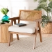 Baxton Studio Jetsam Japandi Cream Boucle Fabric and Walnut Brown Finished Wood Arm Chair - BSOBBT5486-Maya/Cream/Walnut-CC