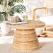 bali & pari Bella Modern Bohemian Natural Rattan and Mahogany Wood Coffee Table - BSOBella-Natural Rattan-CT