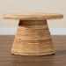 bali & pari Bella Modern Bohemian Natural Rattan and Mahogany Wood Coffee Table - BSOBella-Natural Rattan-CT