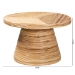 bali & pari Bella Modern Bohemian Natural Rattan and Mahogany Wood Coffee Table - BSOBella-Natural Rattan-CT