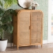 bali & pari Curacao Modern Bohemian Light Honey Rattan 2-Door Storage Cabinet - BSOCuracao-Light Honey Rattan-Medium-Cabinet