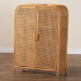 bali & pari Curacao Modern Bohemian Light Honey Rattan 2-Door Storage Cabinet - BSOCuracao-Light Honey Rattan-Medium-Cabinet