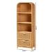 bali & pari Curacao Modern Bohemian Light Honey Rattan 2-Drawer Bookcase - BSOCuracao-Light Honey Rattan-Bookcase