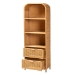 bali & pari Curacao Modern Bohemian Light Honey Rattan 2-Drawer Bookcase - BSOCuracao-Light Honey Rattan-Bookcase