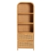bali & pari Curacao Modern Bohemian Light Honey Rattan 2-Drawer Bookcase - BSOCuracao-Light Honey Rattan-Bookcase