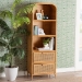 bali & pari Curacao Modern Bohemian Light Honey Rattan 2-Drawer Bookcase - BSOCuracao-Light Honey Rattan-Bookcase