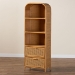 bali & pari Curacao Modern Bohemian Light Honey Rattan 2-Drawer Bookcase - BSOCuracao-Light Honey Rattan-Bookcase